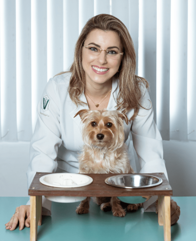 Dr. Manuela Fischer and her dog.